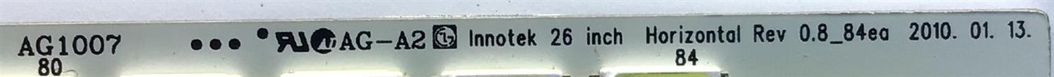 LED PARA TV TOSHIBA / NUMERO DE PARTE INNOTEK 26 INCH HORISONTAL REV 0.8_84EA / AG1007 / MODELO 26SL738G - Imagen 3